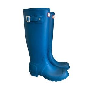 Hunter Original Tall Matte Rain Boots Ocean Blue Size 7